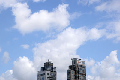 Low angle view of buildings against sky