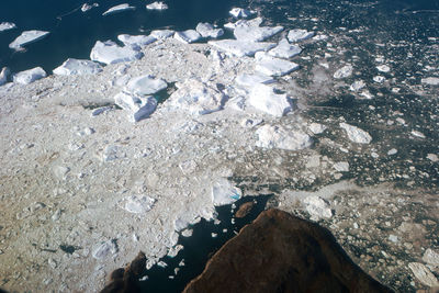 Close-up of frozen water