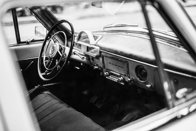 Interior of vintage car