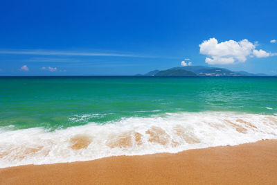 View of sea against cloudy sky