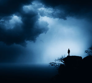 View of sea against cloudy sky