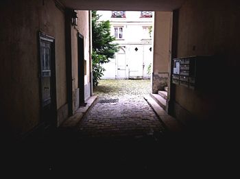 Alley in front of building