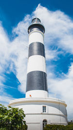 Low angle view of lighthouse against sky