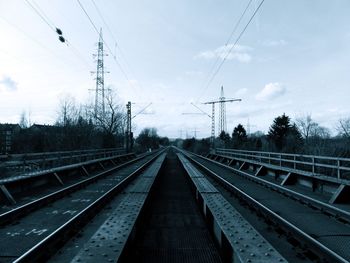 Railroad tracks against sky