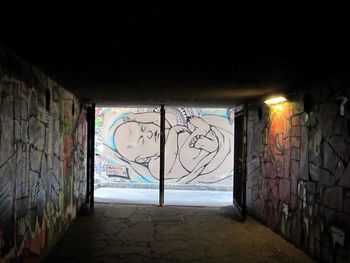 Close-up of wall with closed door