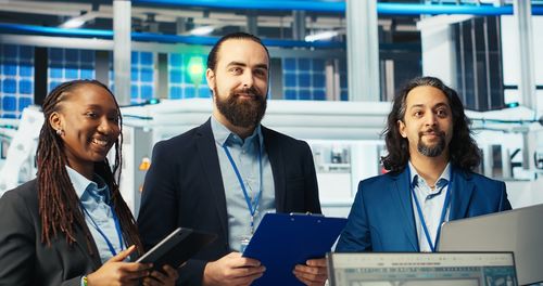 Portrait of business colleagues working in office
