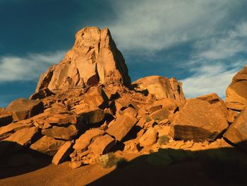 Scenic view of rock formation against sky