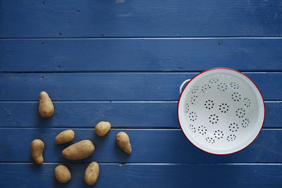 High angle view of fruits on table