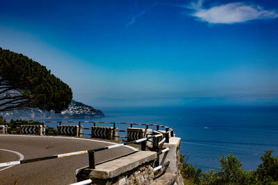 Scenic view of sea against blue sky