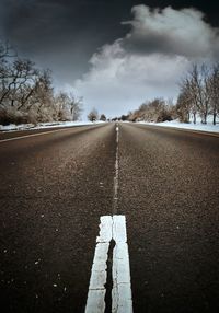 Road against sky during winter