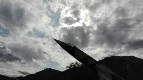 View of train against cloudy sky