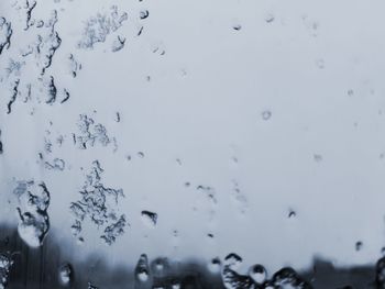 Close-up of water drops against sky