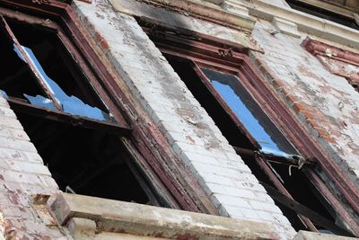 Low angle view of abandoned building