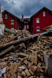 Stack of house against sky