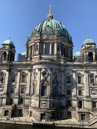 Low angle view of building against clear sky