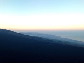 Scenic view of mountains against clear sky