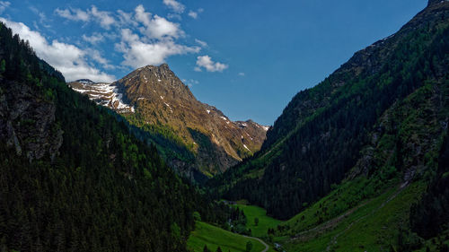 Panoramic view of mountains against sky