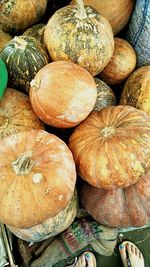 Full frame shot of pumpkins at market