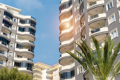 Modern apartment complex. residential real estate in turkey. residential building against the sky.