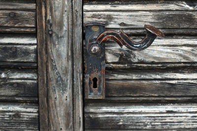 Close-up of old wooden door