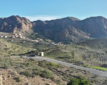 View of road passing through mountains