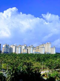 Buildings against blue sky