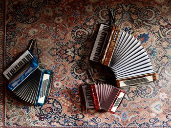 High angle view of old typewriter