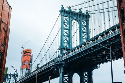 Low angle view of bridge against sky