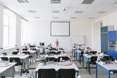 Interior of a science lab classroom