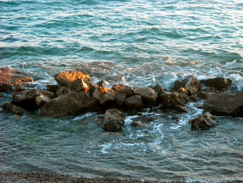 Rocks in sea