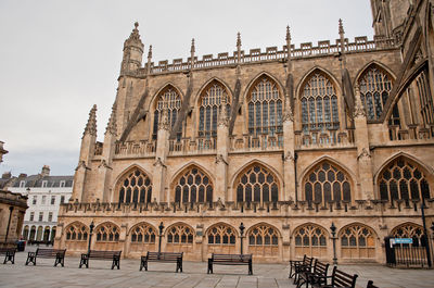 Exterior of historic building against sky
