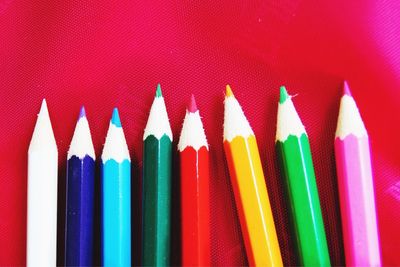 Close-up of multi colored pencils