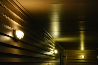 Low angle view of illuminated ceiling