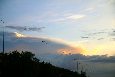 Scenic view of cloudy sky at sunset