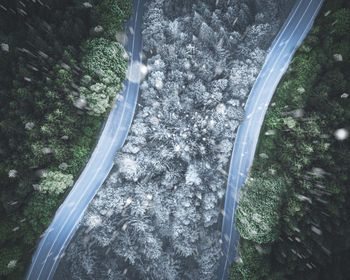 High angle view of road