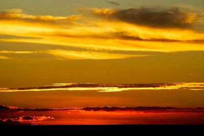 Scenic view of dramatic sky at sunset