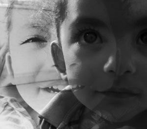 Close-up portrait of cute girl