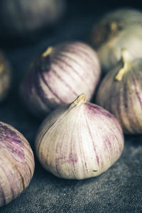 Close-up of garlic on table