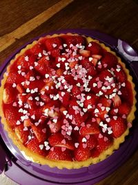 Close-up of dessert in plate on table