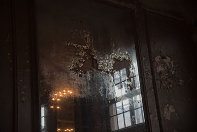 Close-up of wet window in rainy season