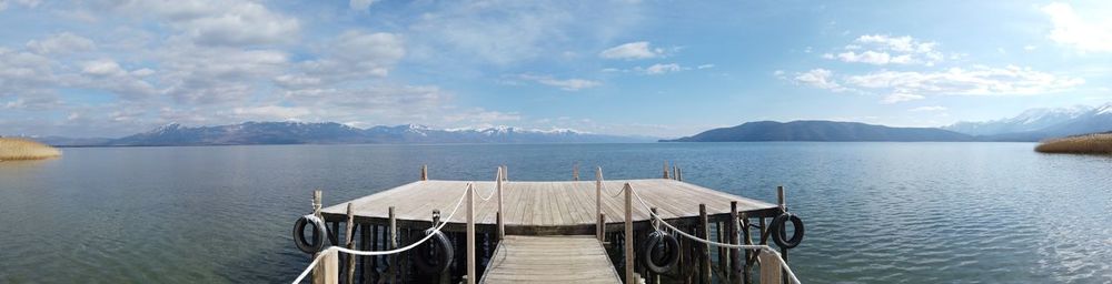 Panoramic view of lake against sky