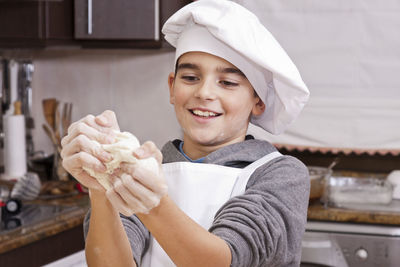 Child cooking at home