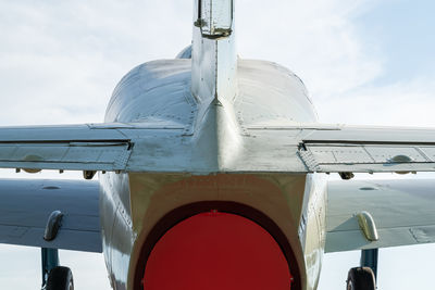 Combat aircraft fighter bomber on a blue sky background