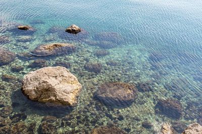 Rocks in sea