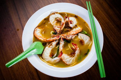 Close-up of food served in plate