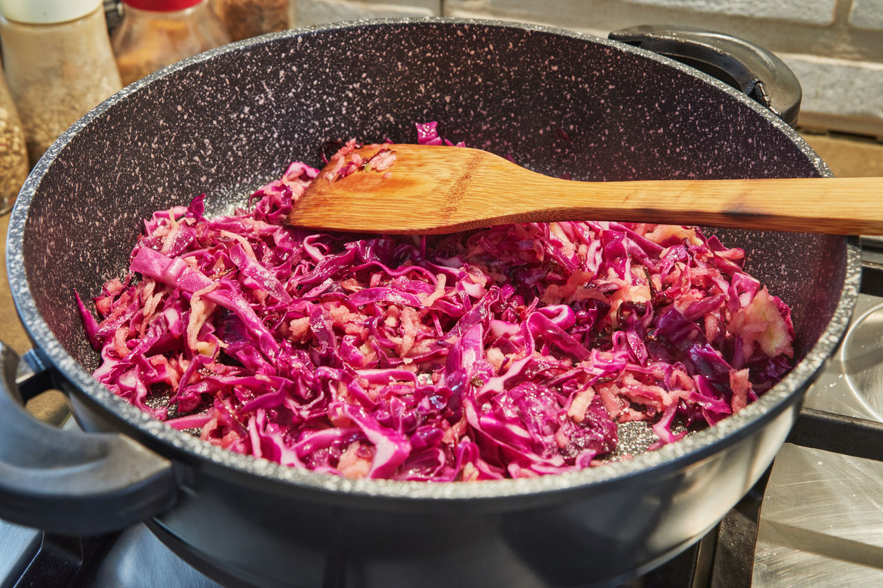 CLOSE-UP OF CHOPPED IN CONTAINER