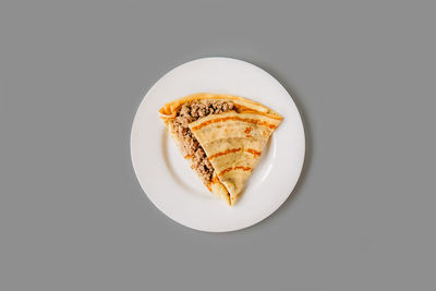 Directly above shot of breakfast served in plate