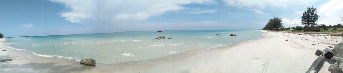 Panoramic view of beach against sky