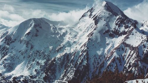 Aerial view of snowcapped mountains