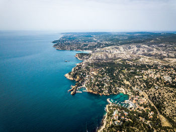 High angle view of sea against sky